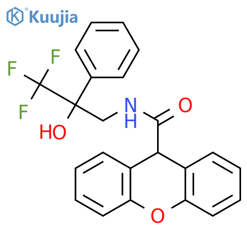 N-(3,3,3-trifluoro-2-hydroxy-2-phenylpropyl)-9H-xanthene-9-carboxamide structure