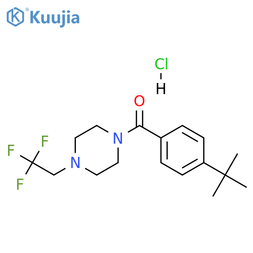 1-(4-tert-butylbenzoyl)-4-(2,2,2-trifluoroethyl)piperazine hydrochloride structure