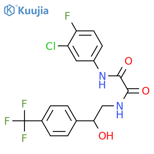 N-(3-chloro-4-fluorophenyl)-N'-{2-hydroxy-2-4-(trifluoromethyl)phenylethyl}ethanediamide structure