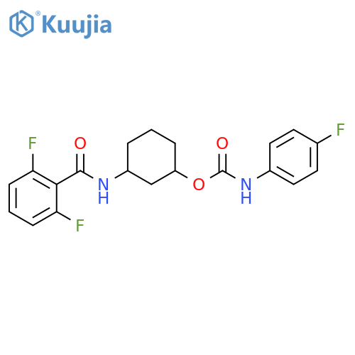 3-(2,6-difluorobenzamido)cyclohexyl N-(4-fluorophenyl)carbamate structure