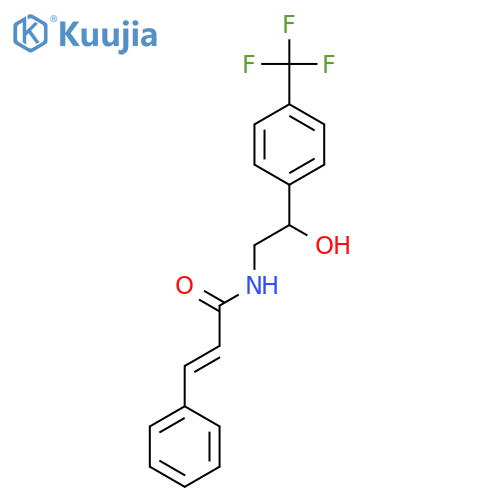 (2E)-N-{2-hydroxy-2-4-(trifluoromethyl)phenylethyl}-3-phenylprop-2-enamide structure