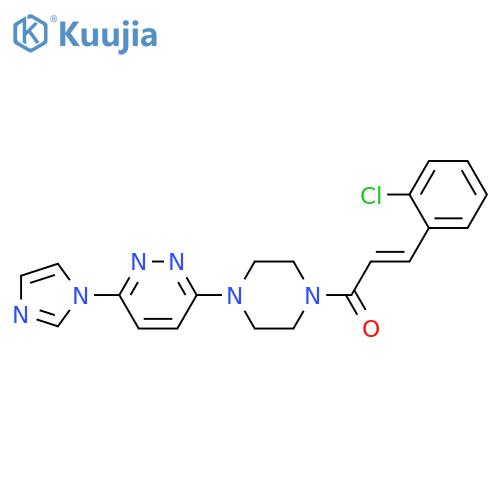 (2E)-3-(2-chlorophenyl)-1-{4-6-(1H-imidazol-1-yl)pyridazin-3-ylpiperazin-1-yl}prop-2-en-1-one structure