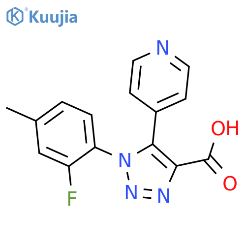 1-(2-fluoro-4-methylphenyl)-5-pyridin-4-yl-1H-1,2,3-triazole-4-carboxylic acid structure