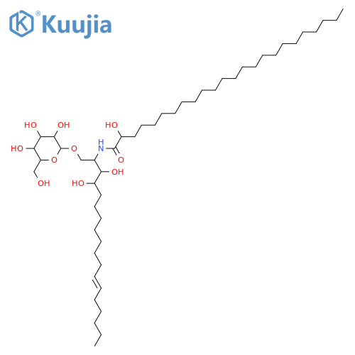 2-Amino-12-octadecene-1,3,4-triol; (2S,3S,4R,12Z)-form, N-(2R-Hydroxytetracosanoyl), 1-O-β-D-glucopyranoside structure