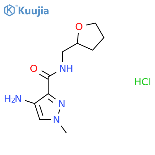 4-Amino-1-methyl-N-(oxolan-2-ylmethyl)pyrazole-3-carboxamide;hydrochloride structure