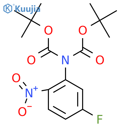 N,N-Bis-boc-5-fluoro-2-nitro-phenylamine structure