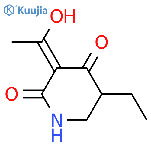 3-Acetyl-5-ethyl-5,6-dihydro-4-hydroxy-2(1H)-pyridinone; enol-form structure