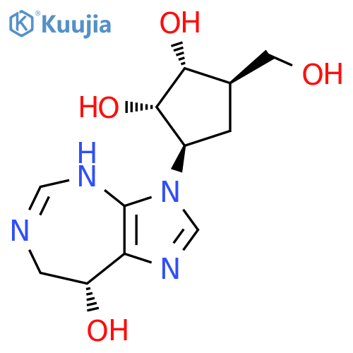 1,2-Cyclopentanediol, 3-[(8R)-7,8-dihydro-8-hydroxyimidazo[4,5-d][1,3]diazepin-3(4H)-yl]-5-(hydroxymethyl)-, (1R,2S,3R,5R)- structure