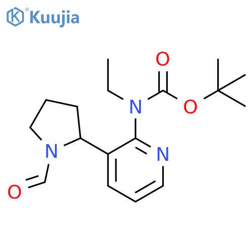 Ethyl-[3-(1-formyl-pyrrolidin-2-yl)-pyridin-2-yl]-carbamic acid tert-butyl ester structure