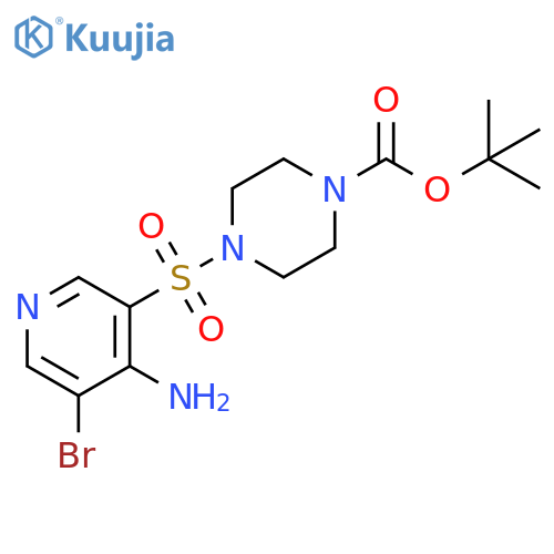 4-(4-Amino-5-bromo-pyridine-3-sulfonyl)-piperazine-1-carboxylic acid tert-butyl ester structure