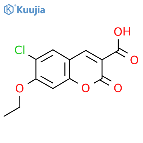 6-Chloro-7-ethoxy-2-oxo-2H-chromene-3-carboxylic acid structure