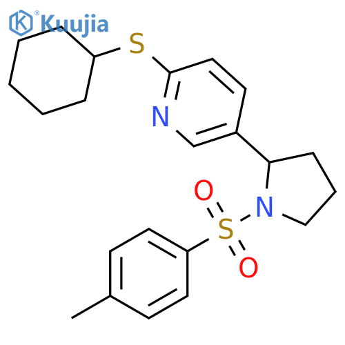 2-Cyclohexylsulfanyl-5-[1-(toluene-4-sulfonyl)-pyrrolidin-2-yl]-pyridine structure