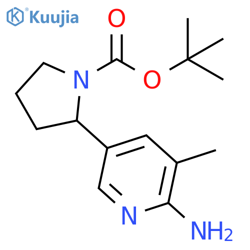 2-(6-Amino-5-methyl-pyridin-3-yl)-pyrrolidine-1-carboxylic acid tert-butyl ester structure