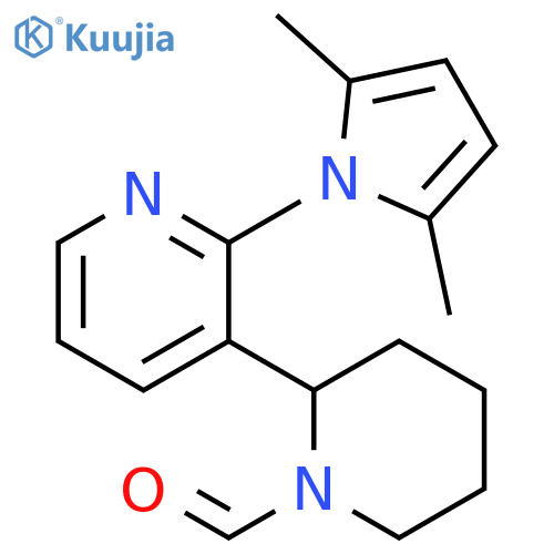 2-(2,5-Dimethyl-pyrrol-1-yl)-3,4,5,6-tetrahydro-2H-[2,3]bipyridinyl-1-carbaldehyde structure