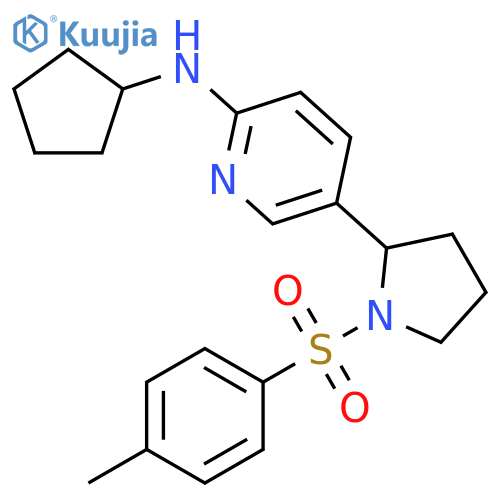Cyclopentyl-{5-[1-(toluene-4-sulfonyl)-pyrrolidin-2-yl]-pyridin-2-yl}-amine structure
