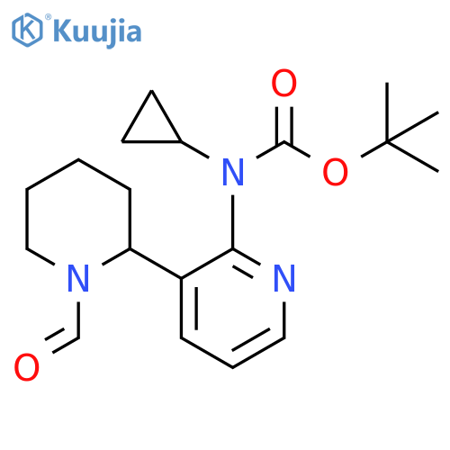 Cyclopropyl-(1-formyl-1,2,3,4,5,6-hexahydro-[2,3]bipyridinyl-2-yl)-carbamic acid tert-butyl ester structure