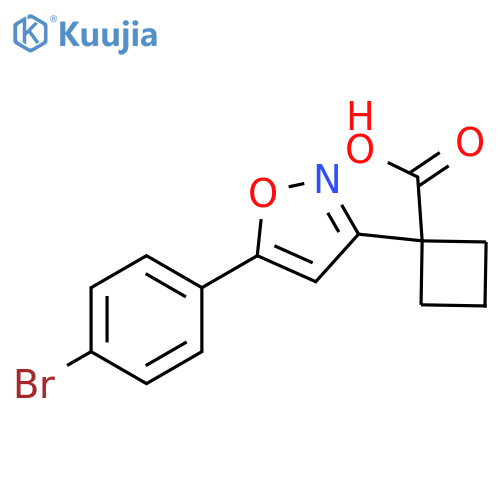 1-[5-(4-Bromo-phenyl)-isoxazol-3-yl]-cyclobutanecarboxylic acid structure