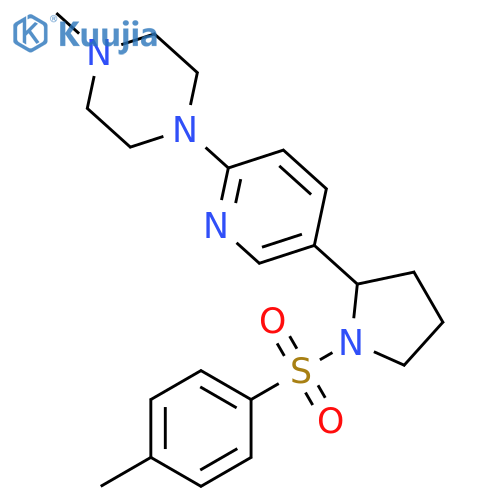 1-Methyl-4-{5-[1-(toluene-4-sulfonyl)-pyrrolidin-2-yl]-pyridin-2-yl}-piperazine structure
