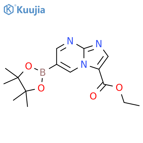 ethyl 6-(4,4,5,5-tetramethyl-1,3,2-dioxaborolan-2-yl)imidazo[1,2-a]pyrimidine-3-carboxylate structure