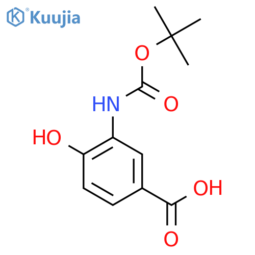 3-{(tert-butoxy)carbonylamino}-4-hydroxybenzoic acid structure