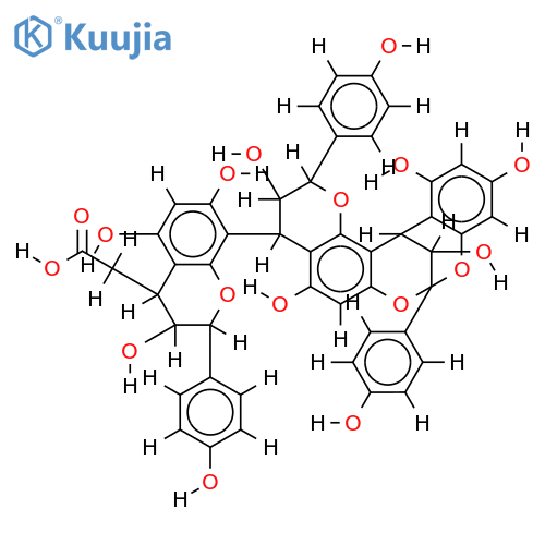 3c,3’c,3’’c-Trideoxy-(all-R)-3,3’,4’,5,7-Pentahydroxyflavan(2à7,4à8)-3,3’,4’,5,7-pentahydroxyflavan(4à8)-3,3’,4’,5,7-pentahydroxyflavan-4-acetic acid structure