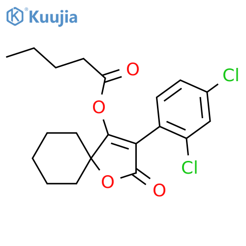 3-(2,4-dichlorophenyl)-2-oxo-1-oxaspiro4.5dec-3-en-4-yl pentanoate structure