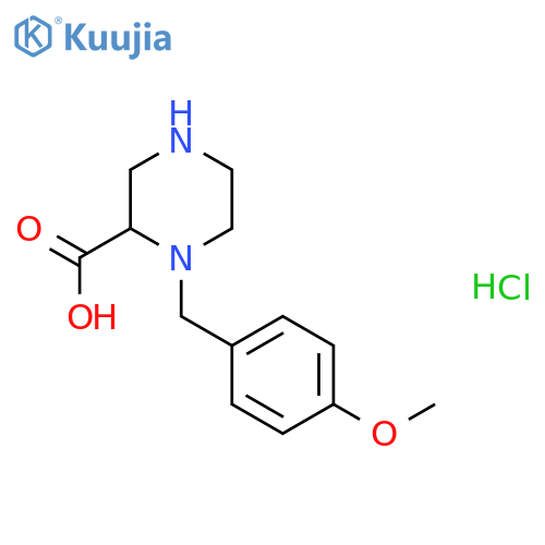 1-(4-Methoxybenzyl)piperazine-2-carboxylic acid hydrochloride structure
