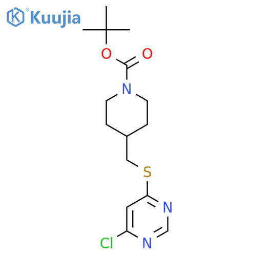 tert-Butyl 4-(((6-chloropyrimidin-4-yl)thio)methyl)piperidine-1-carboxylate structure
