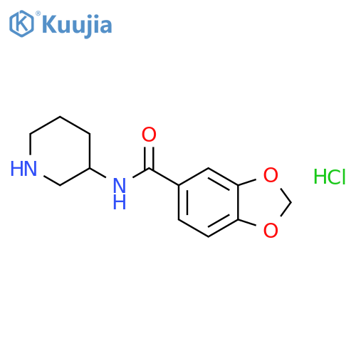 N-(Piperidin-3-yl)benzo[d][1,3]dioxole-5-carboxamide hydrochloride structure