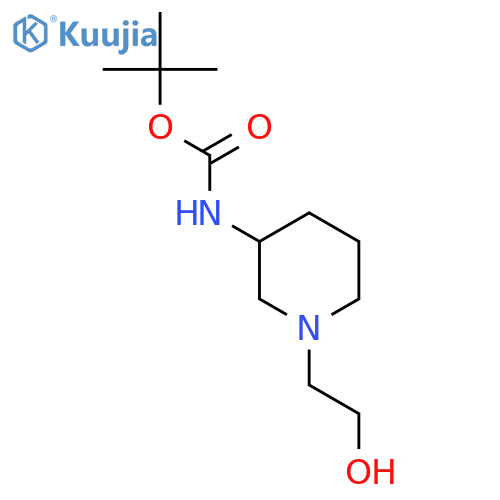[1-(2-Hydroxy-ethyl)-piperidin-3-yl]-carbamic acid tert-butyl ester structure