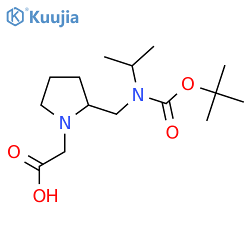 {2-[(Tert-Butoxycarbonyl-isopropyl-amino)-methyl]-pyrrolidin-1-yl}-acetic acid structure