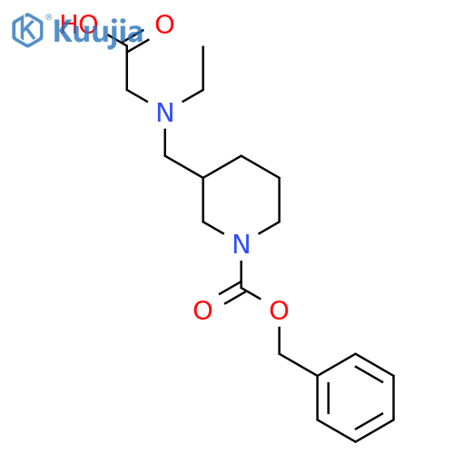 3-[(Carboxymethyl-ethyl-amino)-methyl]-piperidine-1-carboxylic acid benzyl ester structure