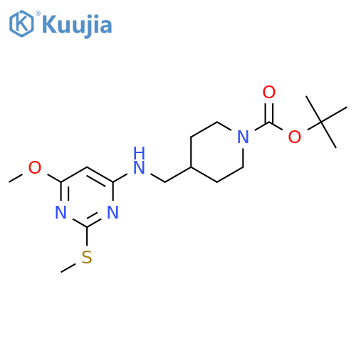 tert-Butyl 4-(((6-methoxy-2-(methylthio)pyrimidin-4-yl)amino)methyl)piperidine-1-carboxylate structure