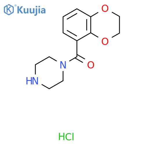 (2,3-Dihydrobenzo[b][1,4]dioxin-5-yl)(piperazin-1-yl)methanone hydrochloride structure