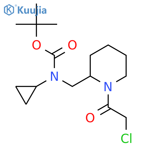 [1-(2-Chloro-acetyl)-piperidin-2-ylmethyl]-cyclopropyl-carbamic acid tert-butyl ester structure