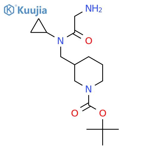 3-{[(2-Amino-acetyl)-cyclopropyl-amino]-methyl}-piperidine-1-carboxylic acid tert-butyl ester structure