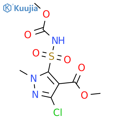 3-Chloro-5-N-(methoxycarbonyl)sulfamoyl-1-methyl-1H-pyrazole-4-carboxylic acid methyl ester structure