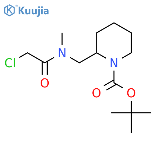 2-{[(2-Chloro-acetyl)-methyl-amino]-methyl}-piperidine-1-carboxylic acid tert-butyl ester structure