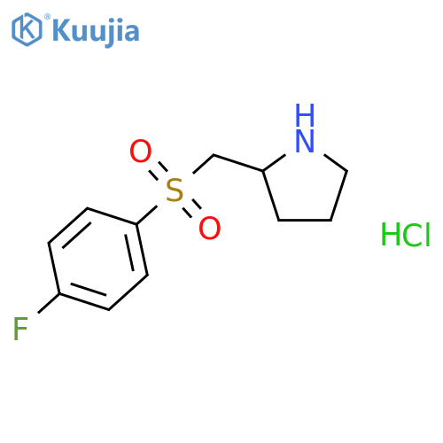 2-{[(4-fluorophenyl)sulfonyl]methyl}pyrrolidine hydrochloride structure