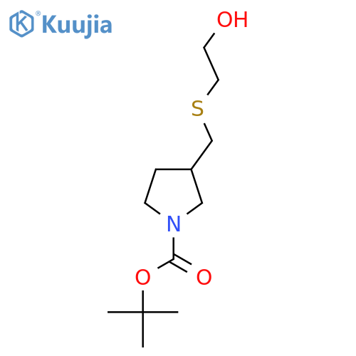 tert-Butyl 3-(((2-hydroxyethyl)thio)methyl)pyrrolidine-1-carboxylate structure