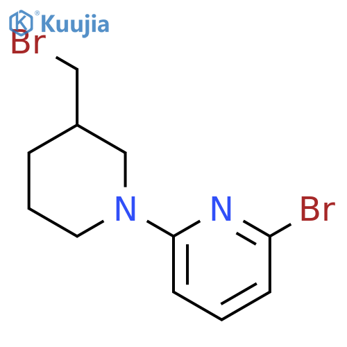 2-Bromo-6-(3-(bromomethyl)piperidin-1-yl)pyridine structure