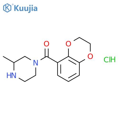 (2,3-Dihydrobenzo[b][1,4]dioxin-5-yl)(3-methylpiperazin-1-yl)methanone hydrochloride structure