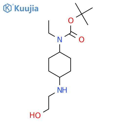 Ethyl-[4-(2-hydroxy-ethylamino)-cyclohexyl]-carbamic acid tert-butyl ester structure