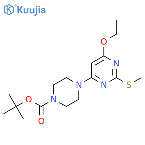 tert-Butyl 4-(6-ethoxy-2-(methylthio)pyrimidin-4-yl)piperazine-1-carboxylate structure