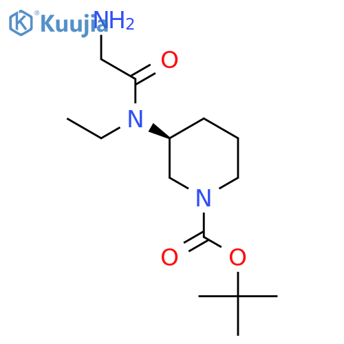 (S)-3-[(2-Amino-acetyl)-ethyl-amino]-piperidine-1-carboxylic acid tert-butyl ester structure