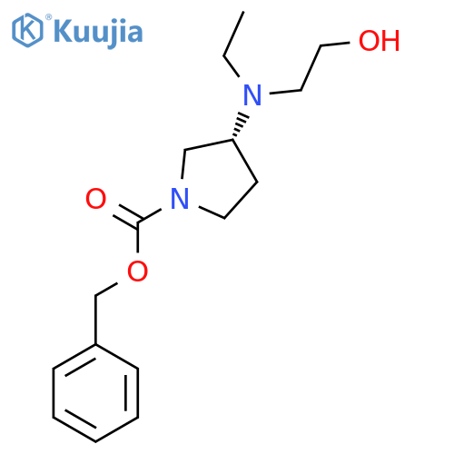 (R)-3-[Ethyl-(2-hydroxy-ethyl)-amino]-pyrrolidine-1-carboxylic acid benzyl ester structure