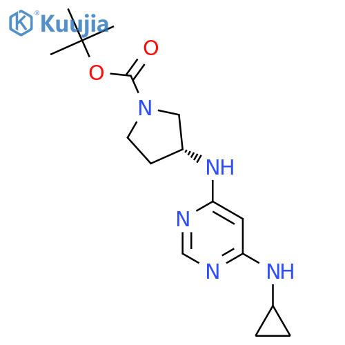 (R)-tert-Butyl 3-((6-(cyclopropylamino)pyrimidin-4-yl)amino)pyrrolidine-1-carboxylate structure