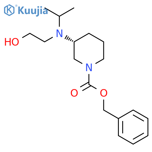 (R)-3-[(2-Hydroxy-ethyl)-isopropyl-amino]-piperidine-1-carboxylic acid benzyl ester structure