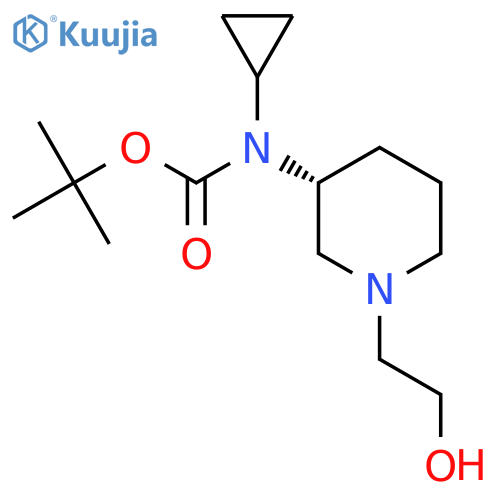 Cyclopropyl-[(R)-1-(2-hydroxy-ethyl)-piperidin-3-yl]-carbamic acid tert-butyl ester structure