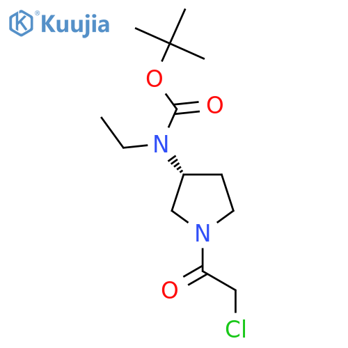 [(R)-1-(2-Chloro-acetyl)-pyrrolidin-3-yl]-ethyl-carbamic acid tert-butyl ester structure